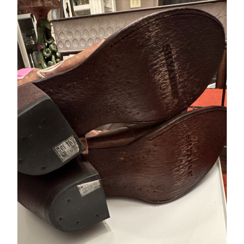Shyanne Women's Bryony Booties Brown Leather Floral Embroidery Size 11 NWOT - Picture 8 of 8
